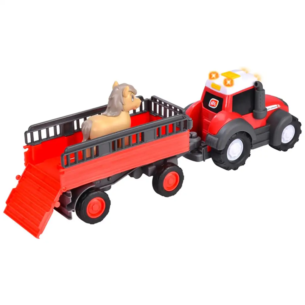 imagen de ABC Massey tractor de transporte de animales con caballo - Simba Toys 2