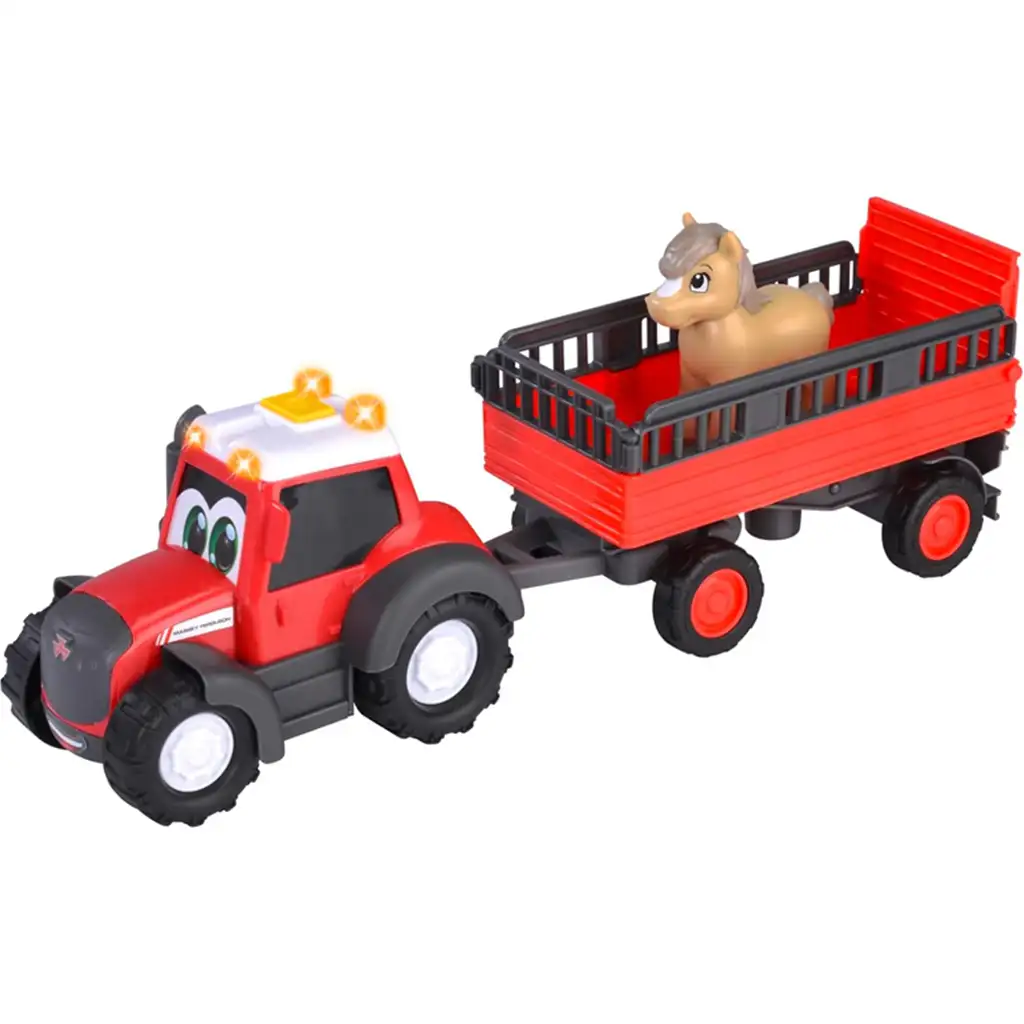 imagen de ABC Massey tractor de transporte de animales con caballo - Simba Toys 3