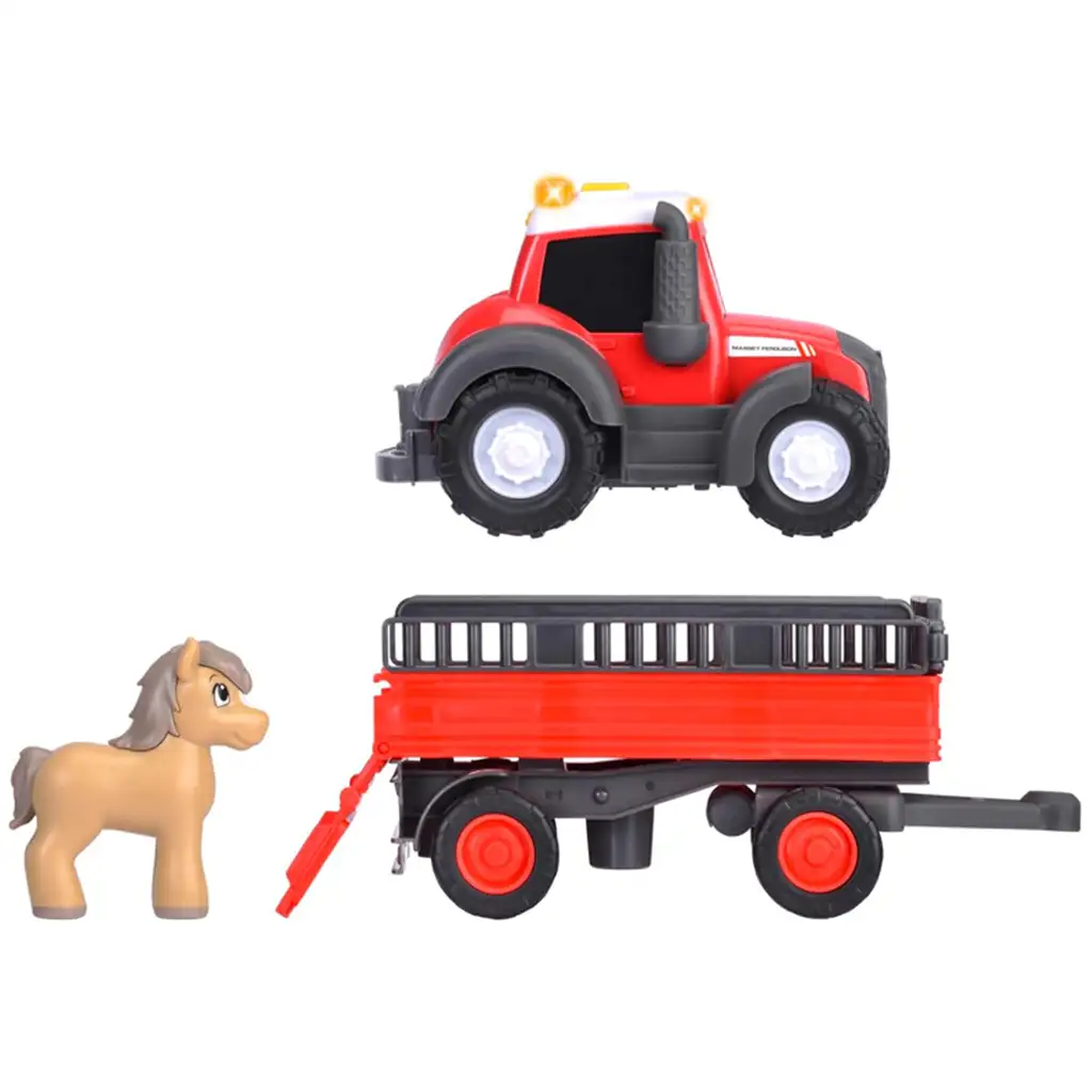 imagen de ABC Massey tractor de transporte de animales con caballo - Simba Toys 5