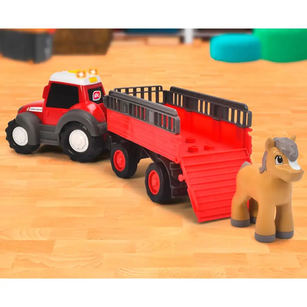 imagen de ABC Massey tractor de transporte de animales con caballo - Simba Toys 6