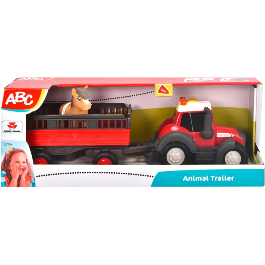 imagen de ABC Massey tractor de transporte de animales con caballo - Simba Toys 1