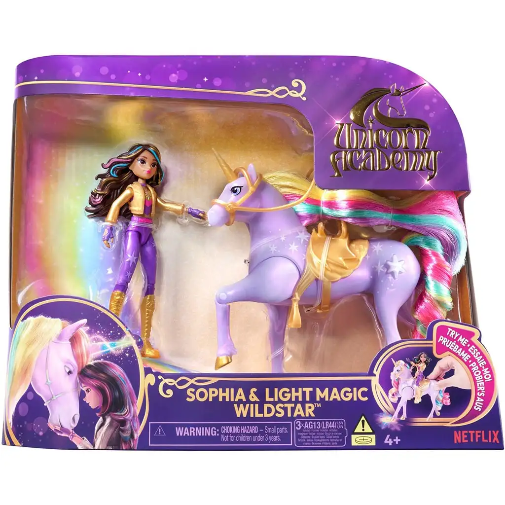 imagen de Academia de Unicornios: Unicornio con muñeca - Sophia y Wildstar Luminoso - Spin Master 1