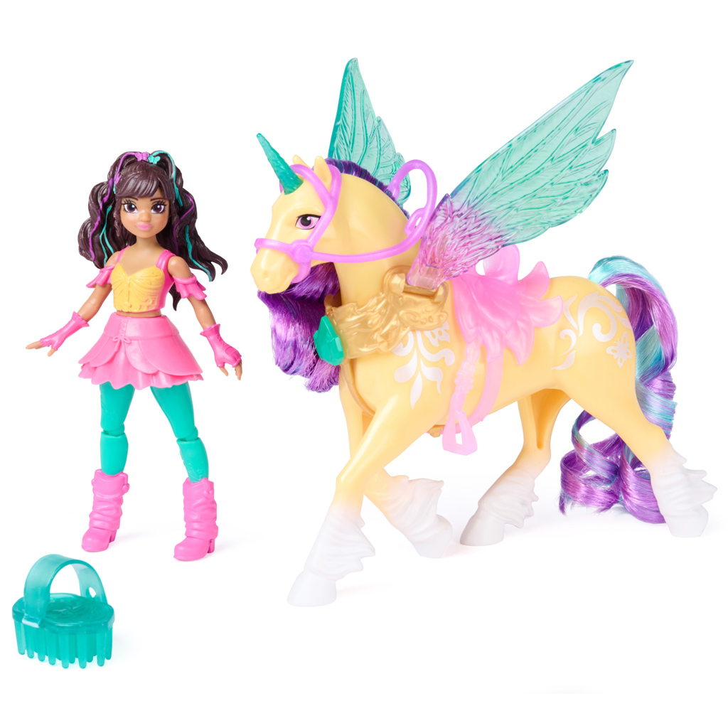 imagen de Academia Unicornio: Ava muñeca Wing Magic y set de juego unicornio Leaf - Spin Master 2
