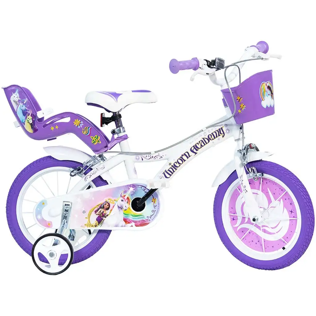imagen de Academia Unicornio bicicleta blanca-púrpura tamaño 14 - bicicleta Dino Bikes 1