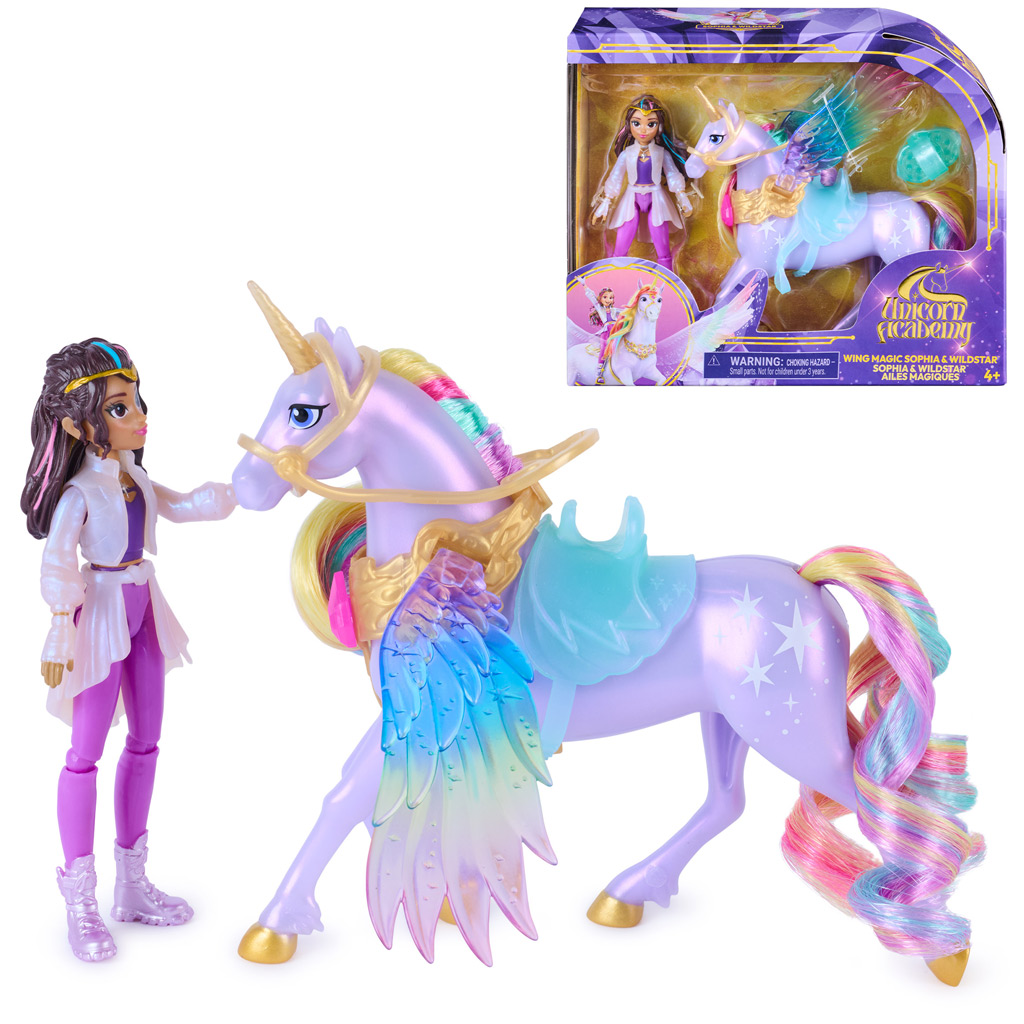 imagen de Academia Unicornio: Wing Magic Sophia muñeca y set de juego Wil unicornio - Spin Master 1