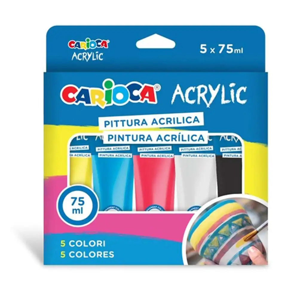 imagen de Acrílico 5x75ml-s set de pintura acrílica - Carioca 1