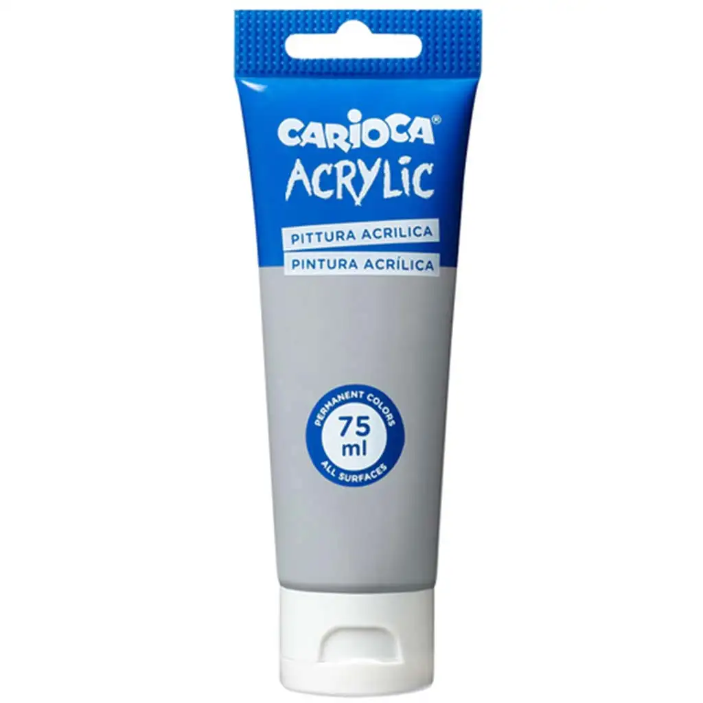 imagen de Acrílico de 75 ml pintura acrílica en color plata - Carioca 1