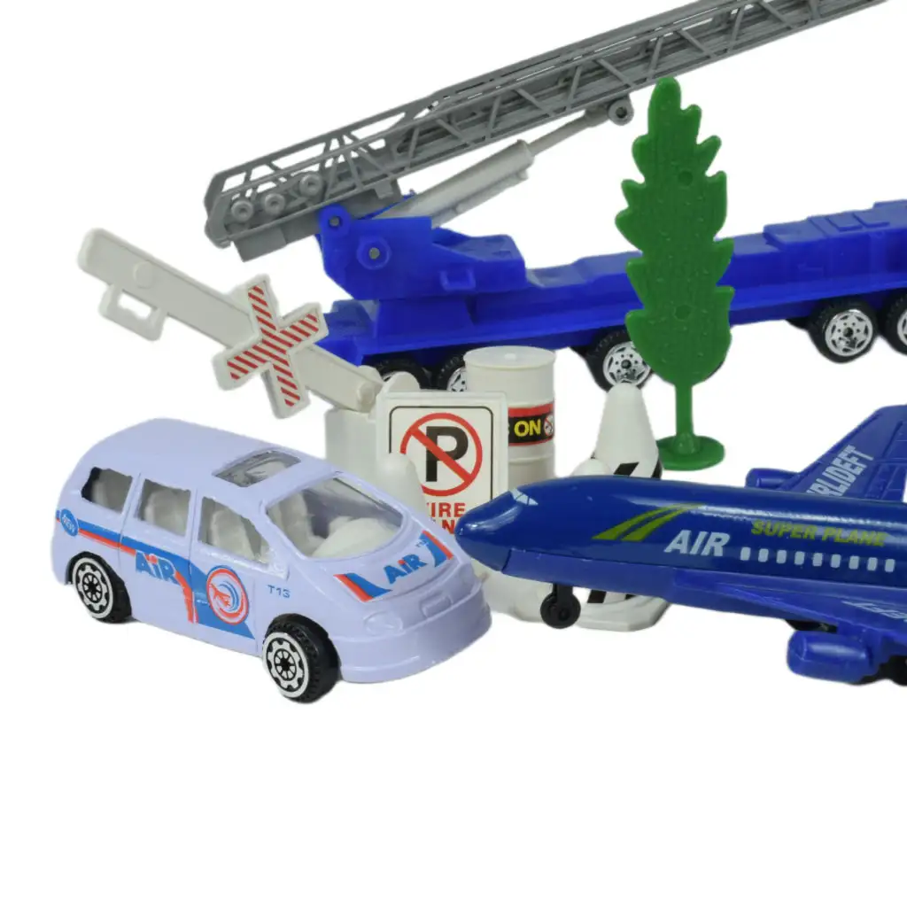 imagen de Aeronave: Set de juego de aeropuerto con vehículos, avión y accesorios en dos versiones 8