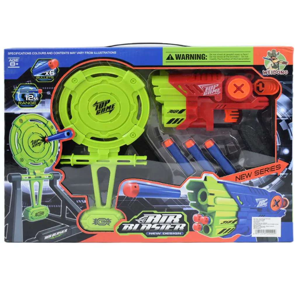imagen de Air Blaster: arma de lanzamiento de espuma EVA con diana y balas 19x14cm 7