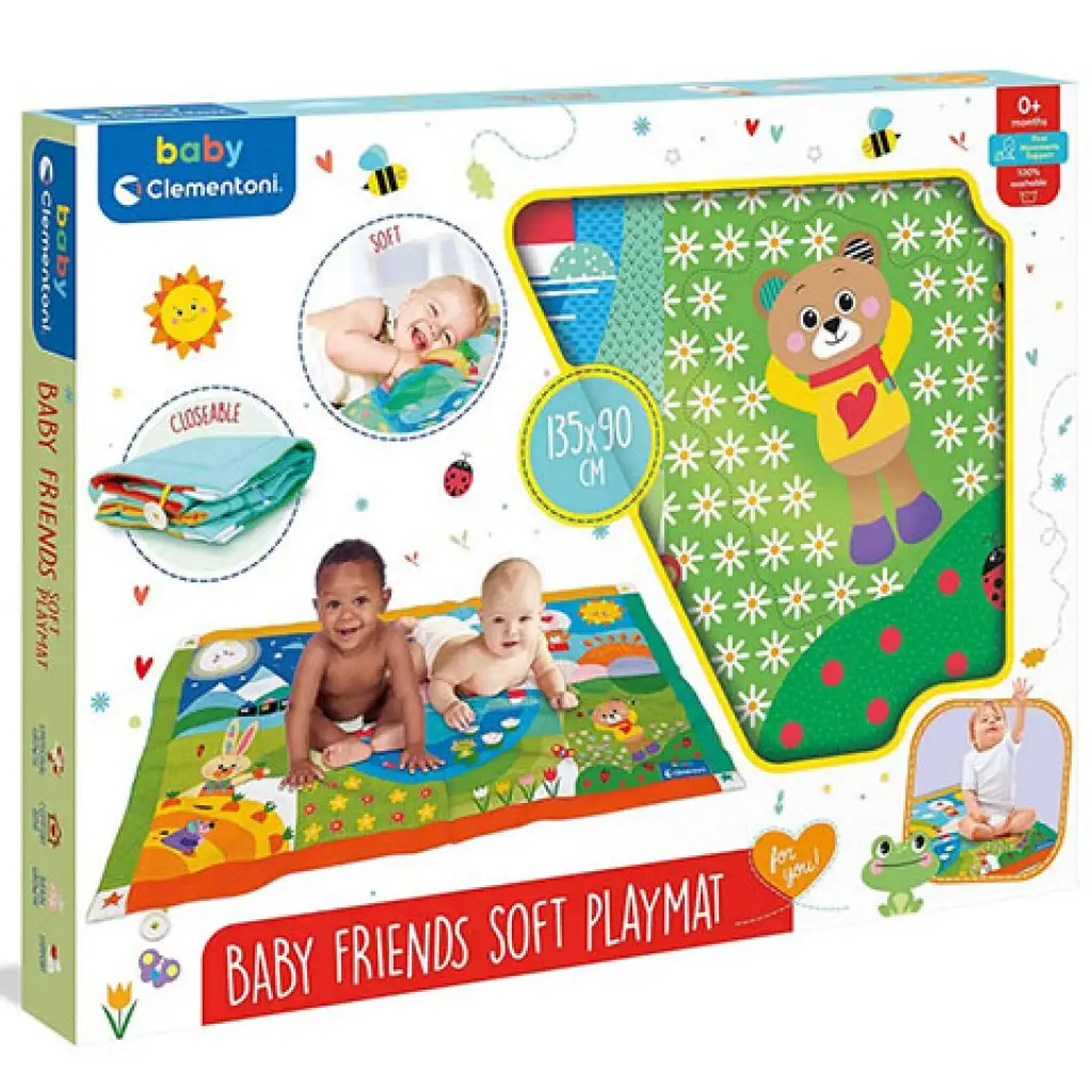 imagen de Alfombra de juego con animales 135x90cm - Clementoni baby 1