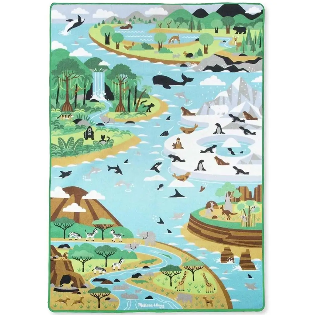 imagen de Alfombra de juego hábitat de animales con figuras de animales 200x150cm - Melissa & Doug 2