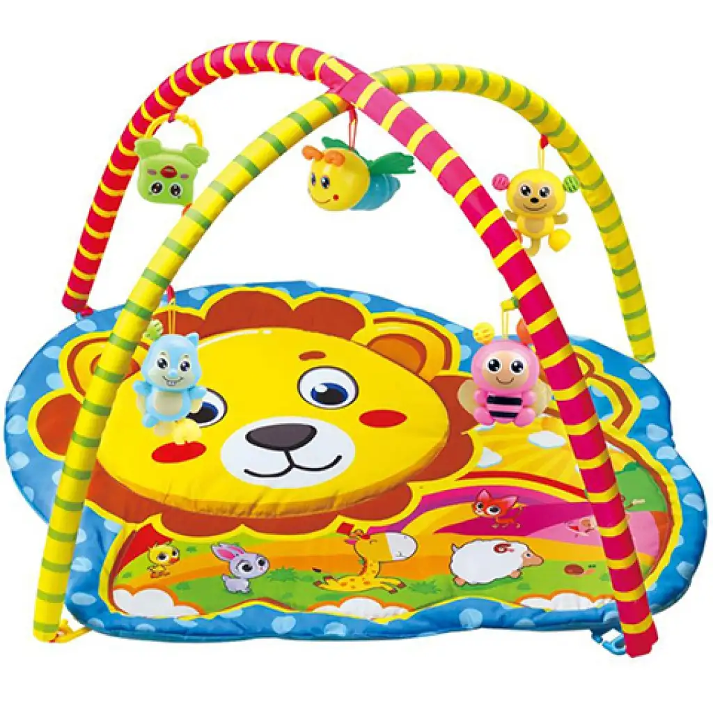imagen de Alfombra de juego para bebés con leones y animales de peluche 72x65x47cm 1