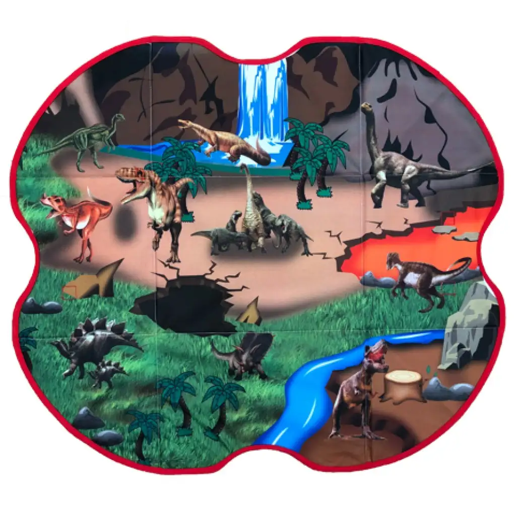 imagen de Alfombra de juego y caja de almacenamiento 2 en 1 con dinosaurios 2