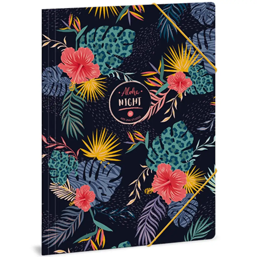 imagen de Aloha night carpeta de goma con estampado floral A/4 1