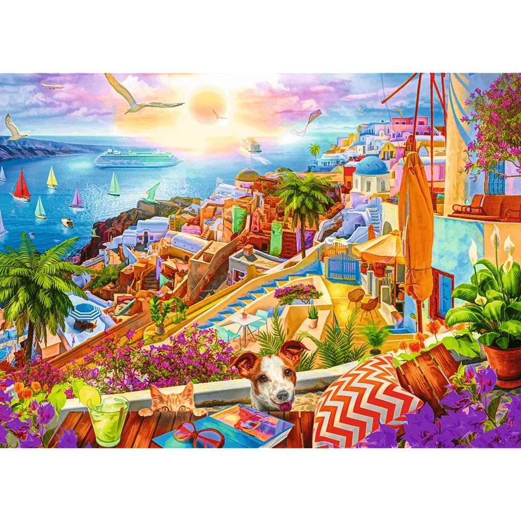 imagen de Ambiente de Santorini rompecabezas de calidad Premium plus de 1000 piezas - Trefl 2