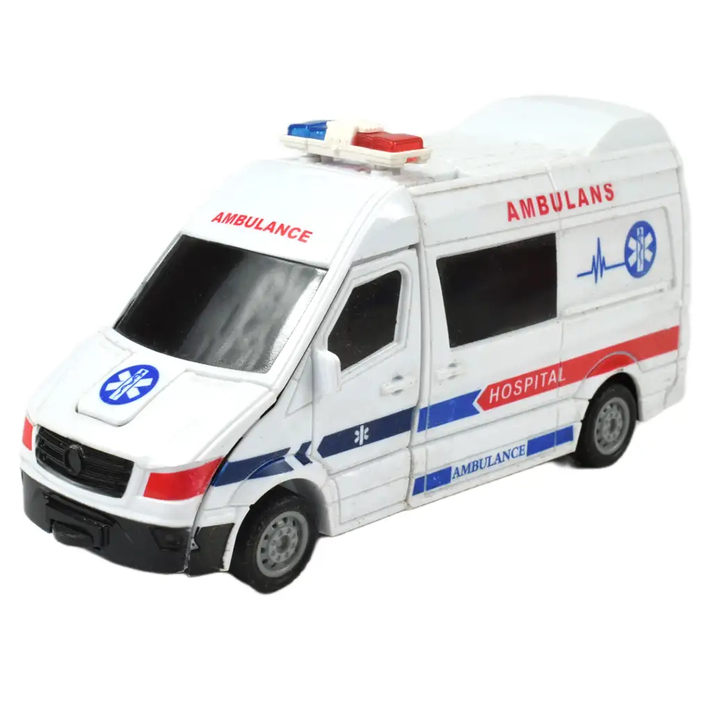 imagen de Ambulancia: coche de rescate transformable en robot en dos versiones de 13cm 2