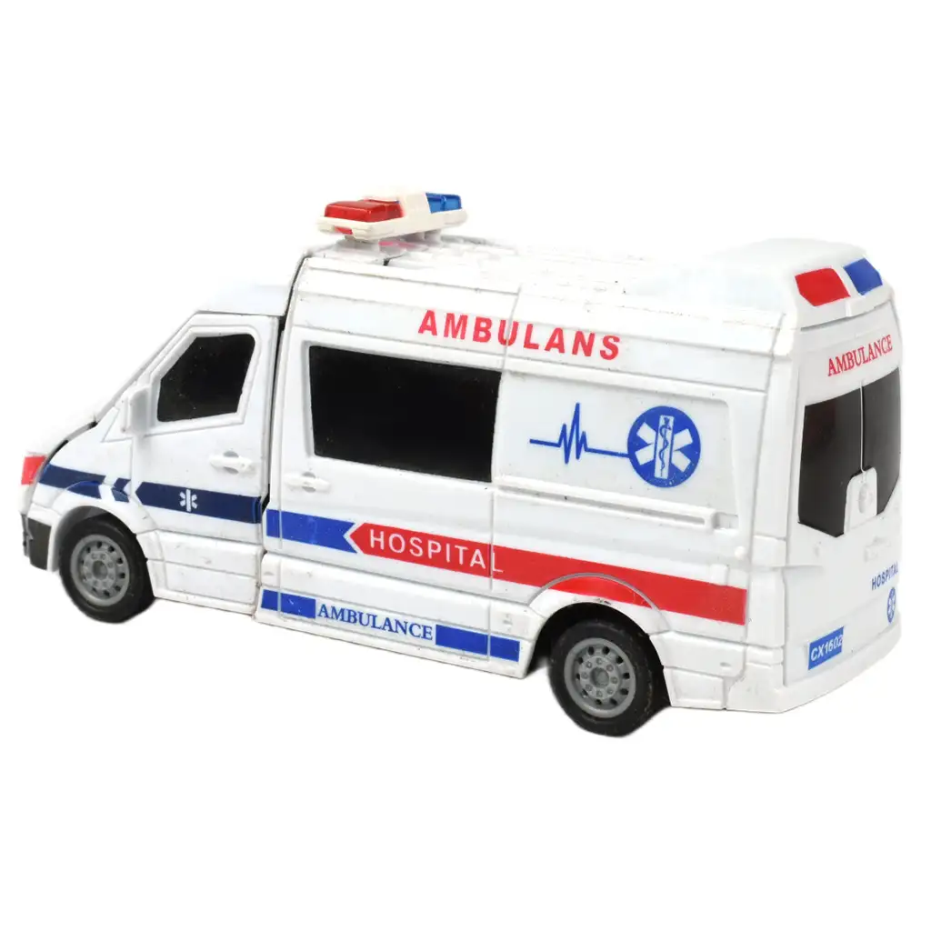 imagen de Ambulancia: coche de rescate transformable en robot en dos versiones de 13cm 3