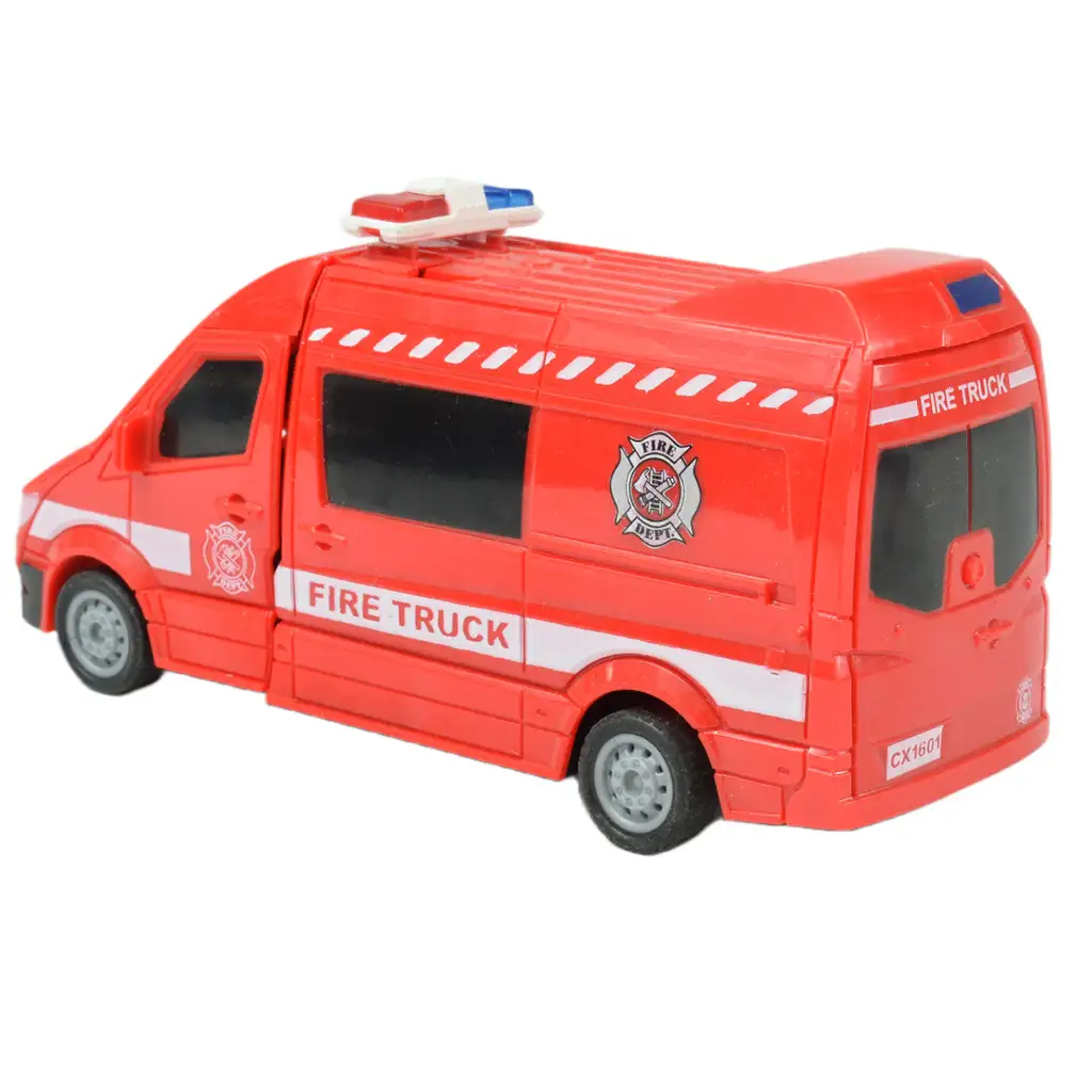 imagen de Ambulancia: coche de rescate transformable en robot en dos versiones de 13cm 7