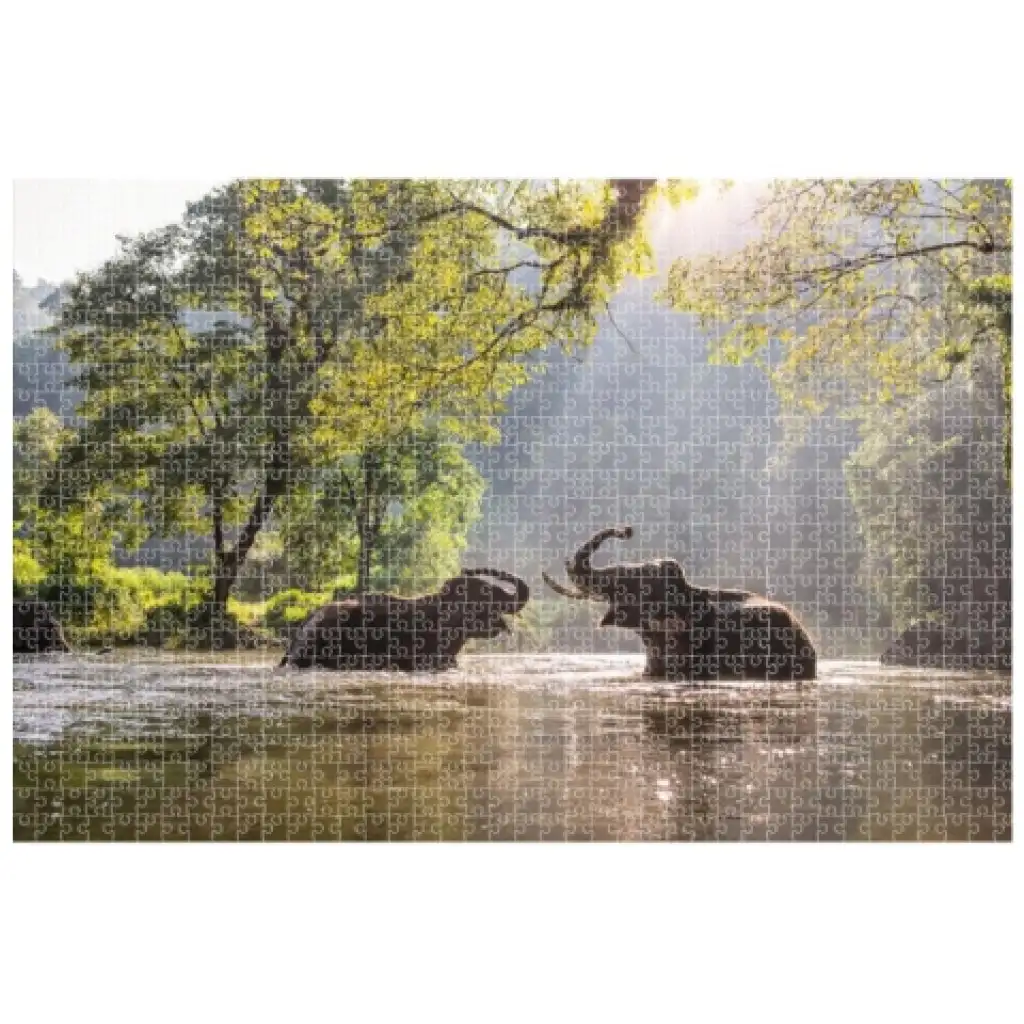 imagen de Animal Planet: Elefantes en el lago puzzle de 1000 piezas 2