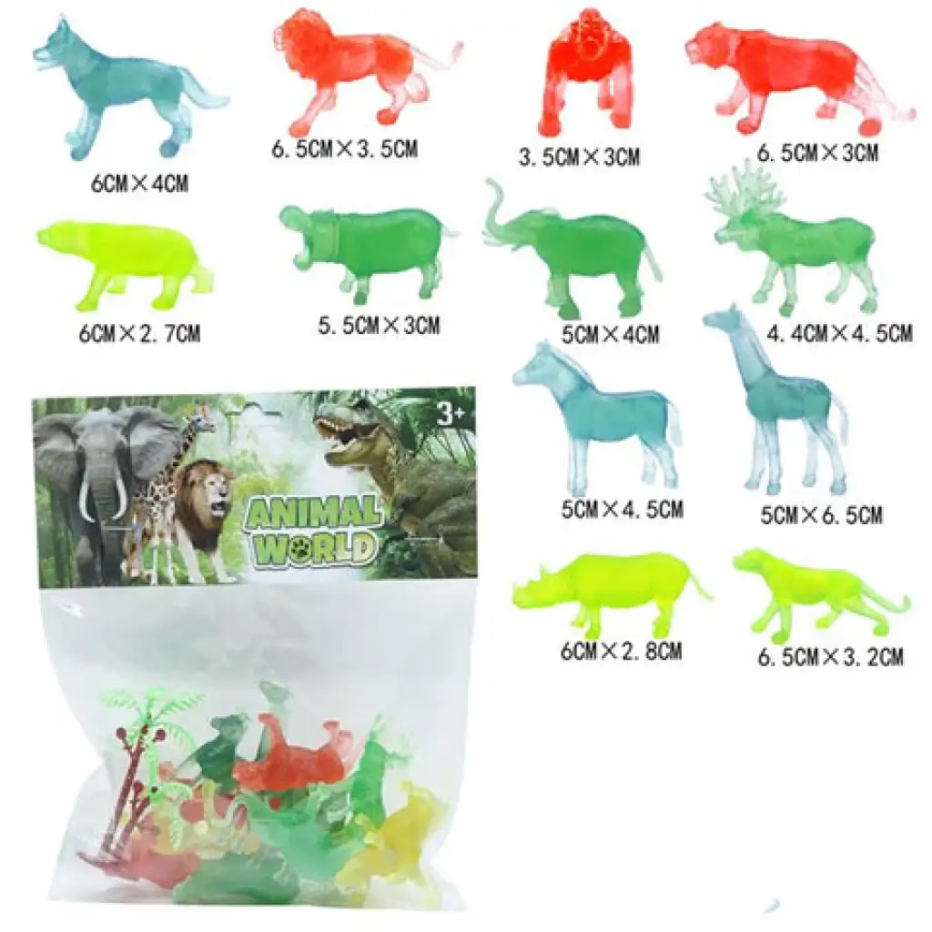 imagen de Animal World: Set de figuras de animales salvajes de 12 piezas transparente 1