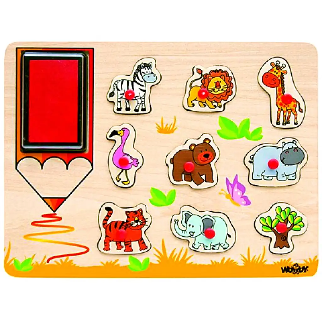 imagen de Animales de África juego de sellos de madera 1