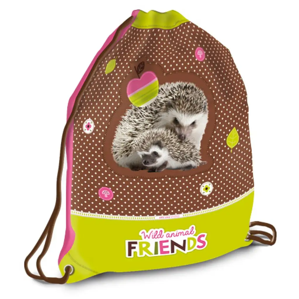 imagen de Animales del bosque - Mochila de gimnasia con erizo 1