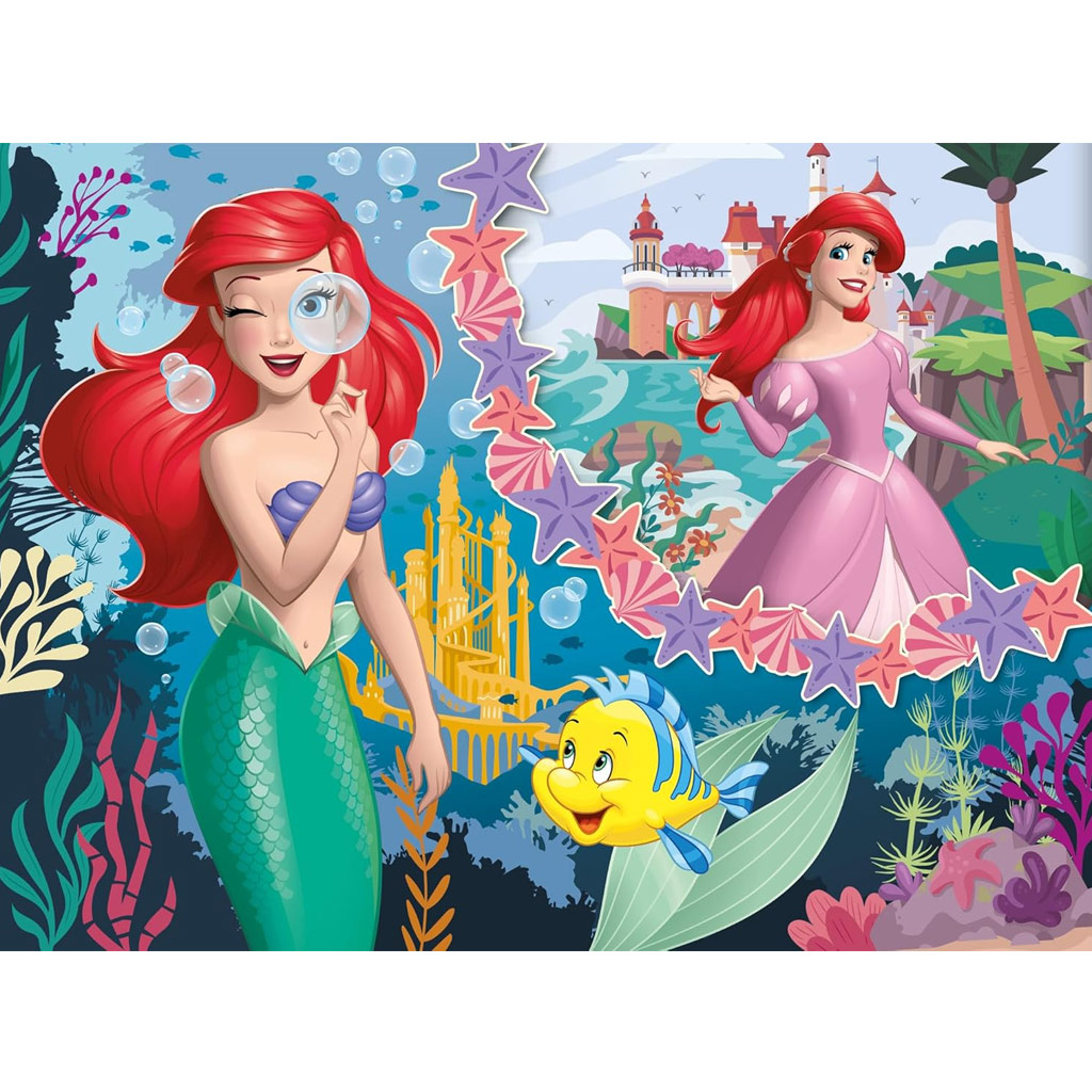 imagen de Ariel dos mundos 2 en 1 48 piezas Eco mini puzzle y colorear 35x25cm - Lisciani 2