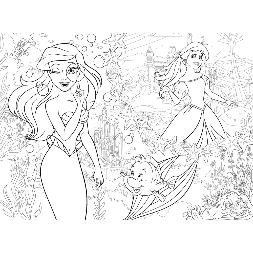 imagen de Ariel dos mundos 2 en 1 48 piezas Eco mini puzzle y colorear 35x25cm - Lisciani 3
