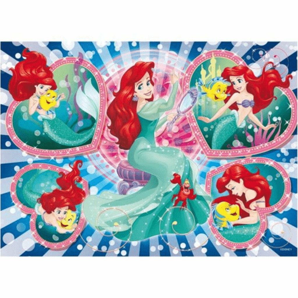 imagen de Ariel la sirenita 2 en 1 60 piezas Eco puzzle y colorear 70x50cm - Lisciani 2