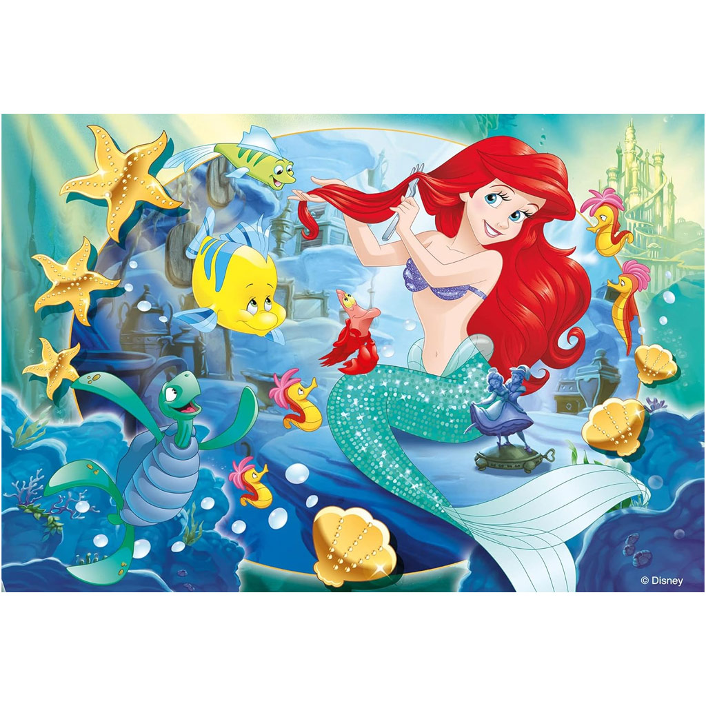 imagen de Ariel la sirenita 2 en 1 rompecabezas de 250 piezas y colorear 50x35cm - Lisciani 2