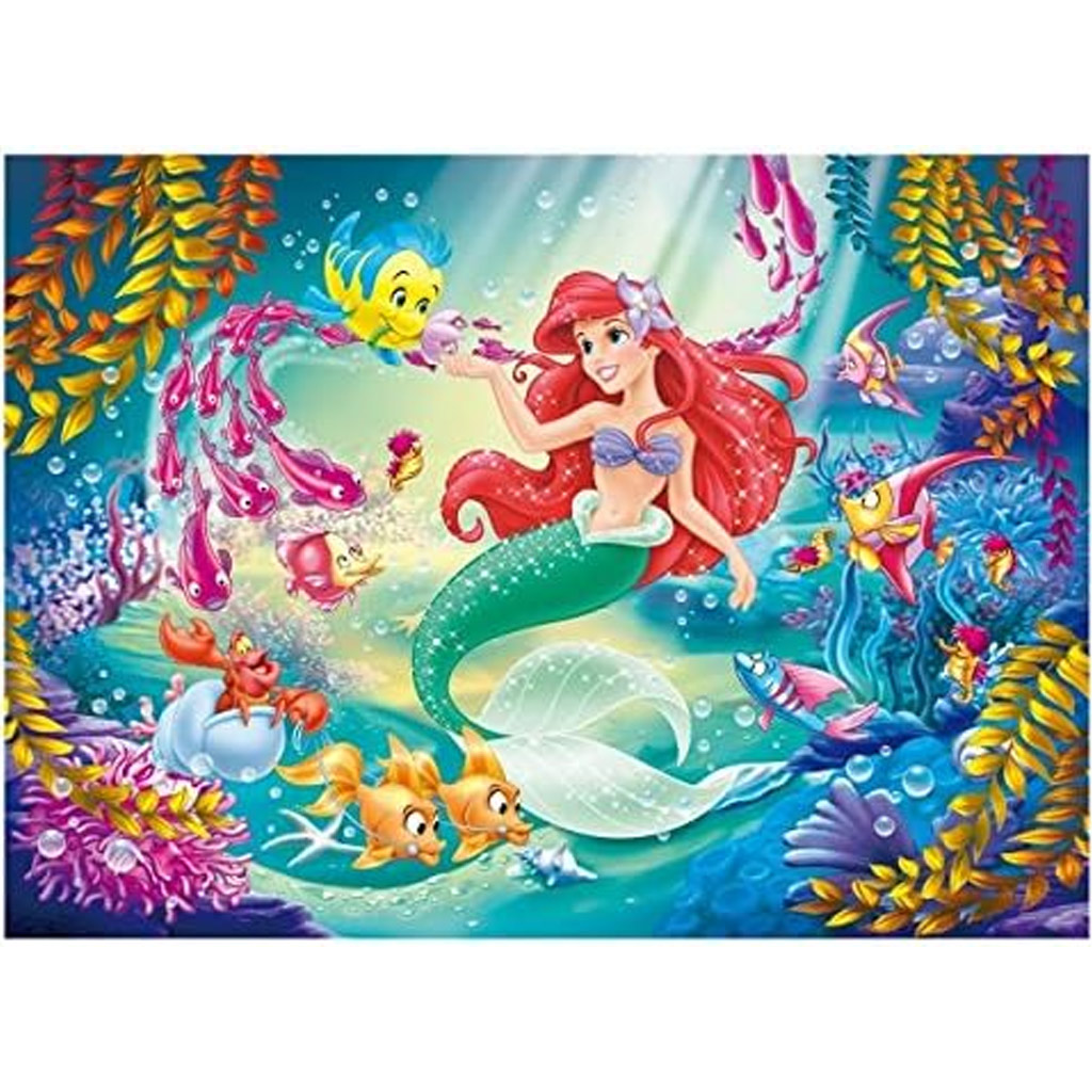 imagen de Ariel la sirenita 2 en 1 rompecabezas y colorear 108 piezas 50x35cm - Lisciani 2