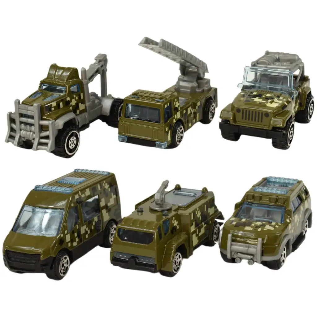 imagen de Army Die-Cast: Set de 6 coches pequeños militares 2