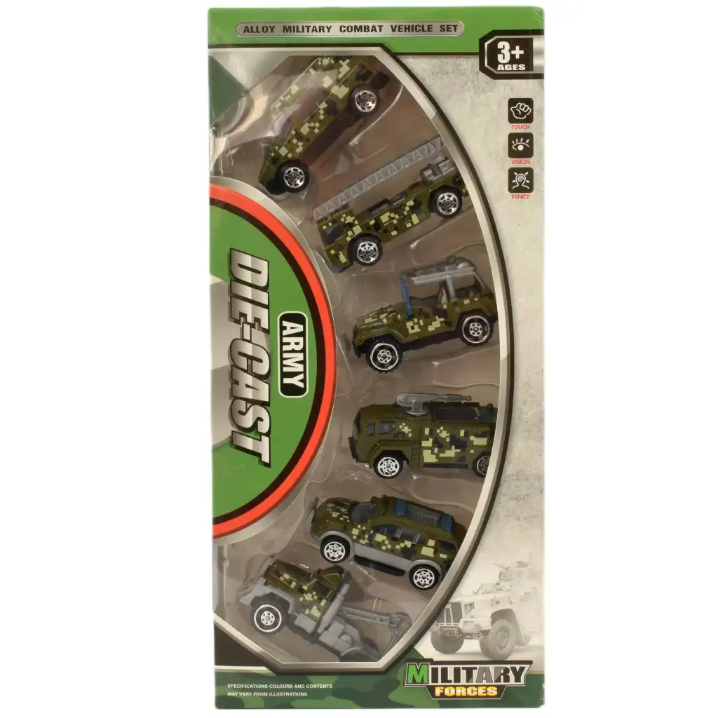 imagen de Army Die-Cast: Set de 6 coches pequeños militares 3