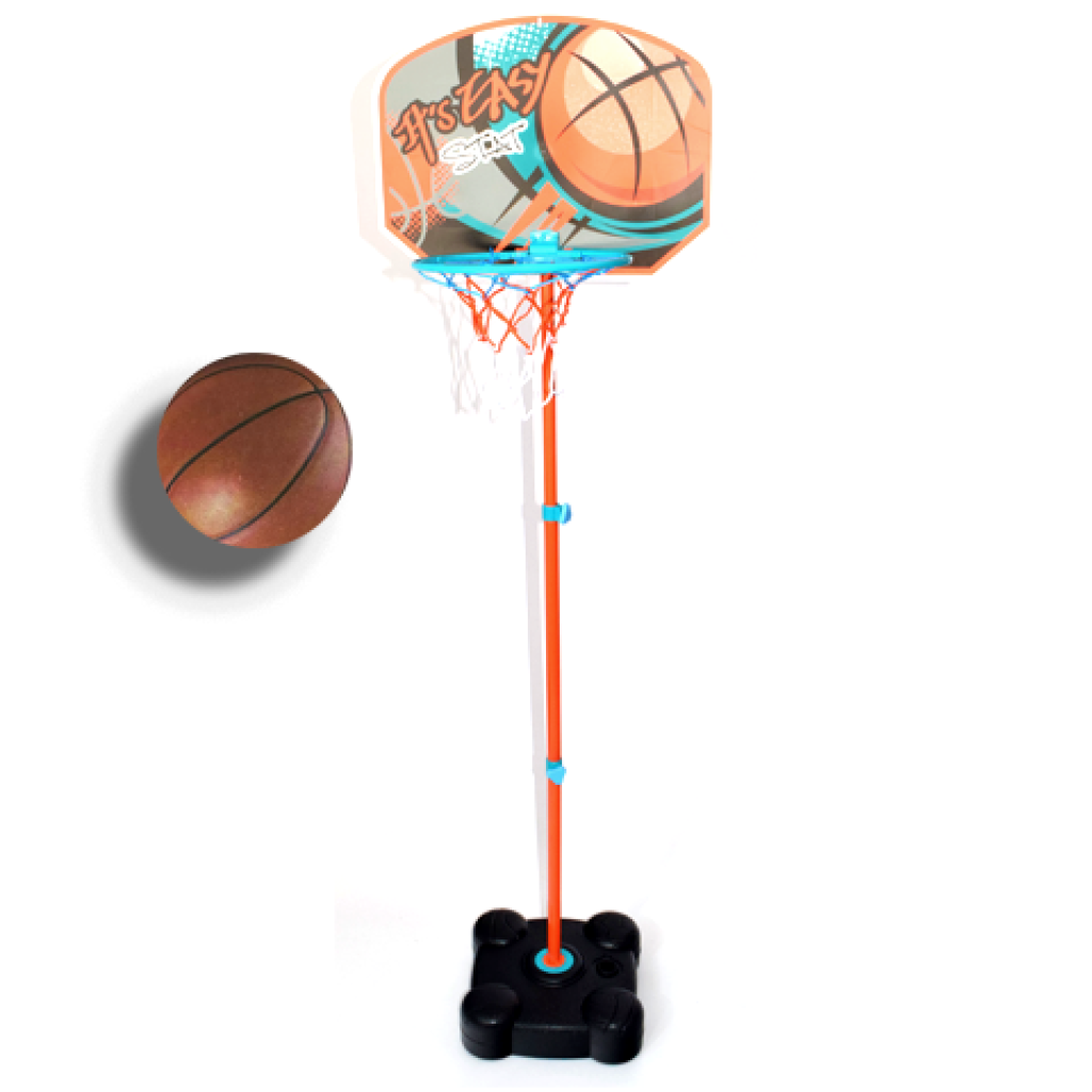 imagen de Aro de baloncesto ajustable con soporte y balón 141-109 cm 1