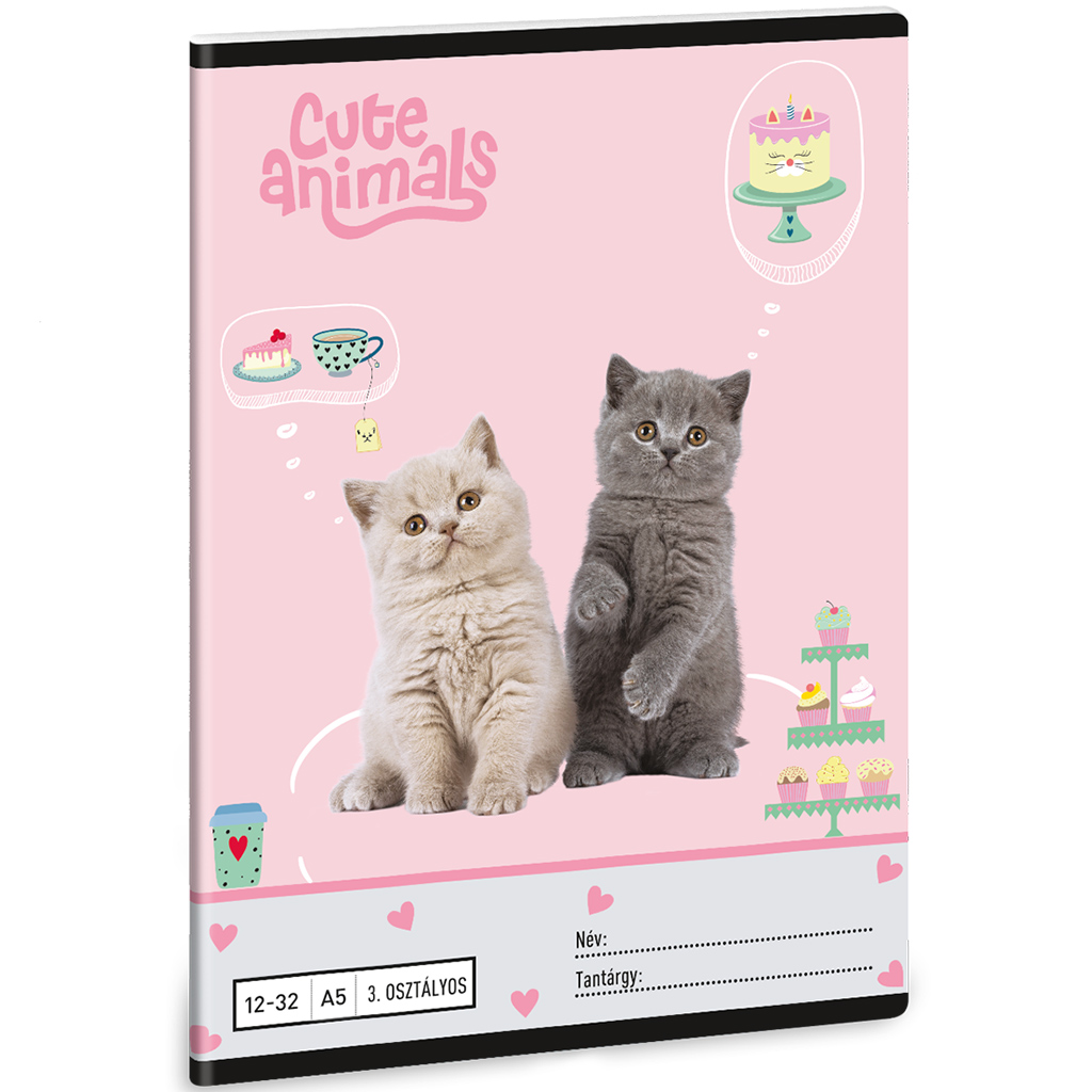 imagen de Ars Una: Animales adorables - fiesta de té A/5 cuaderno de línea para 3er grado 12-32 1
