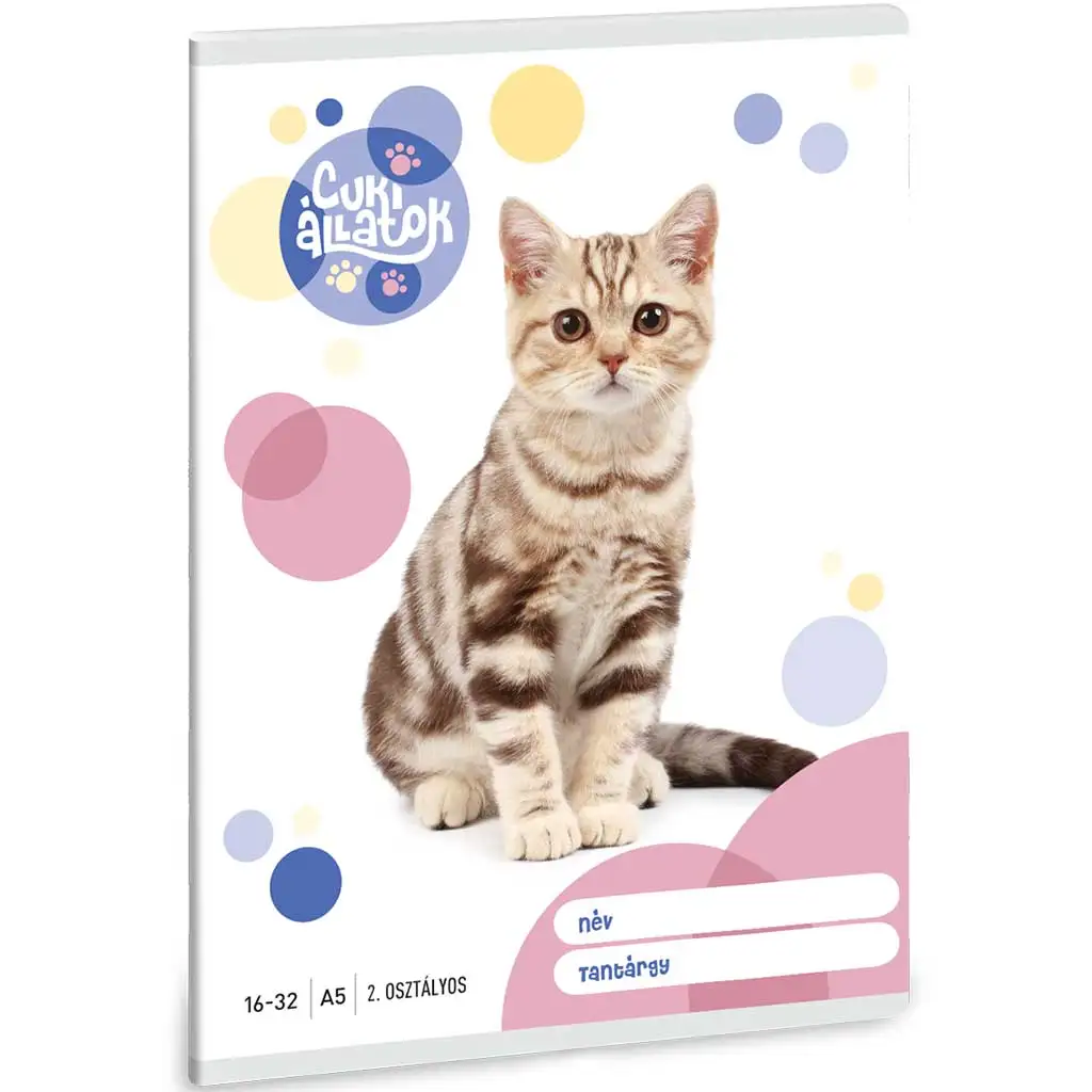 imagen de Ars Una: Animales adorables - Gato americano de pelo corto cuaderno de líneas para 2º grado 32 hojas A/5 1
