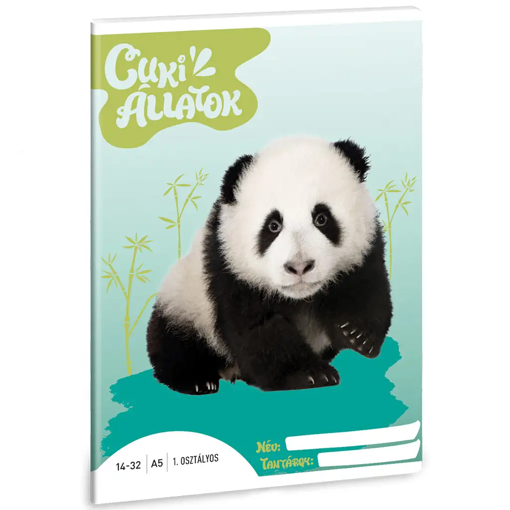 imagen de Ars Una: Animales adorables - Panda cuaderno de líneas A/5 de 1er grado 1