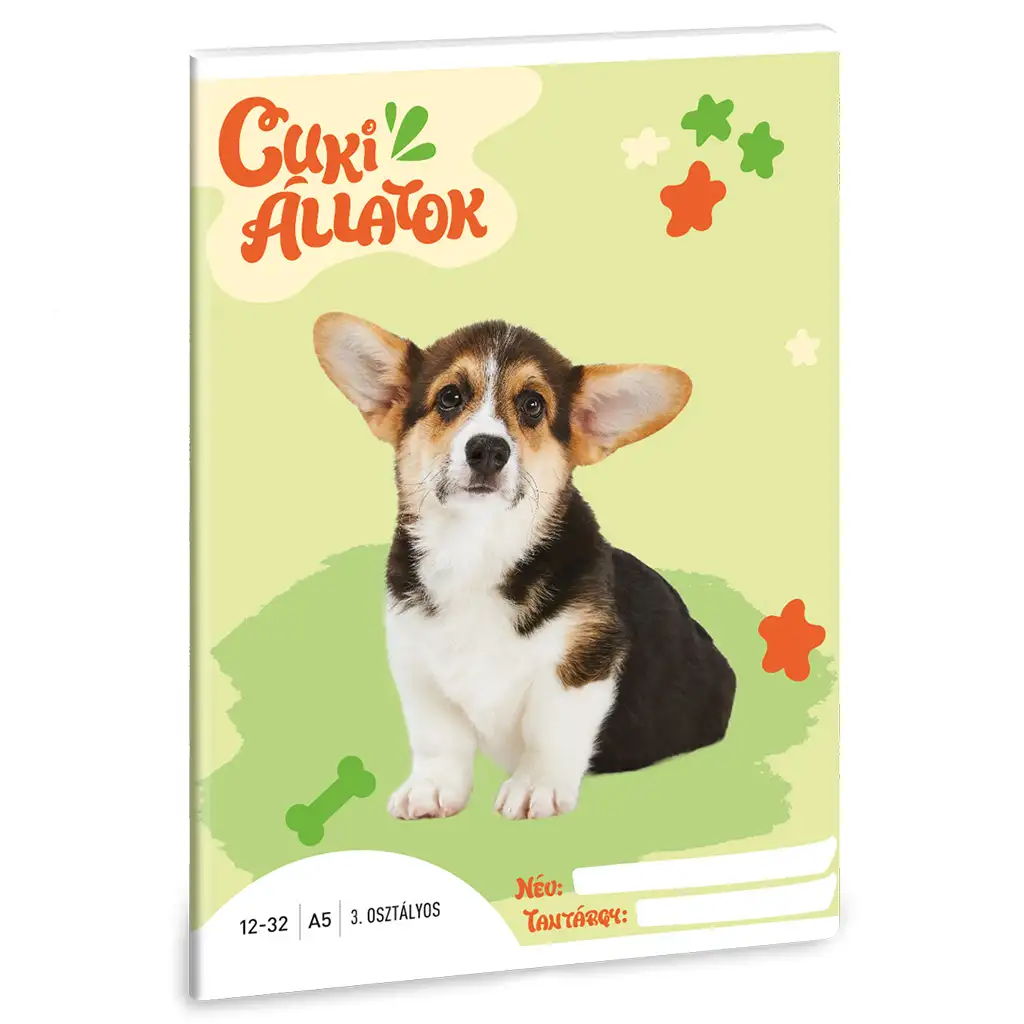 imagen de Ars Una: Animales adorables - Welsh Corgi cuaderno de líneas A/5 de 3er grado 1