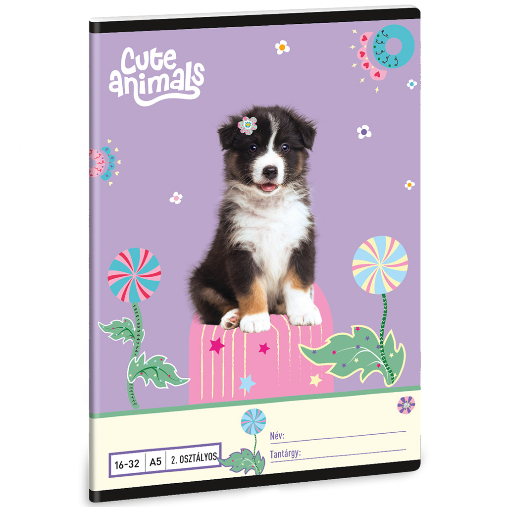 imagen de Ars Una: Animales Lindos - Aussie Cuaderno de Rayas A/5 16-32 1
