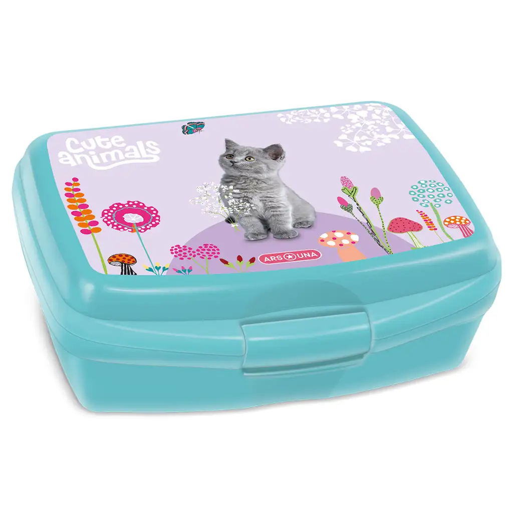 imagen de Ars Una: Animales Lindos - Caja de almuerzo de gatito 16,5x6x13,5cm 1