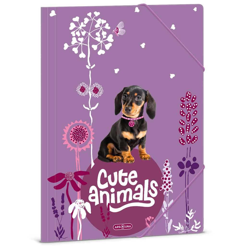 imagen de Ars Una: Animales Lindos - Carpeta de goma con diseño de cachorro de teckel A/4 1