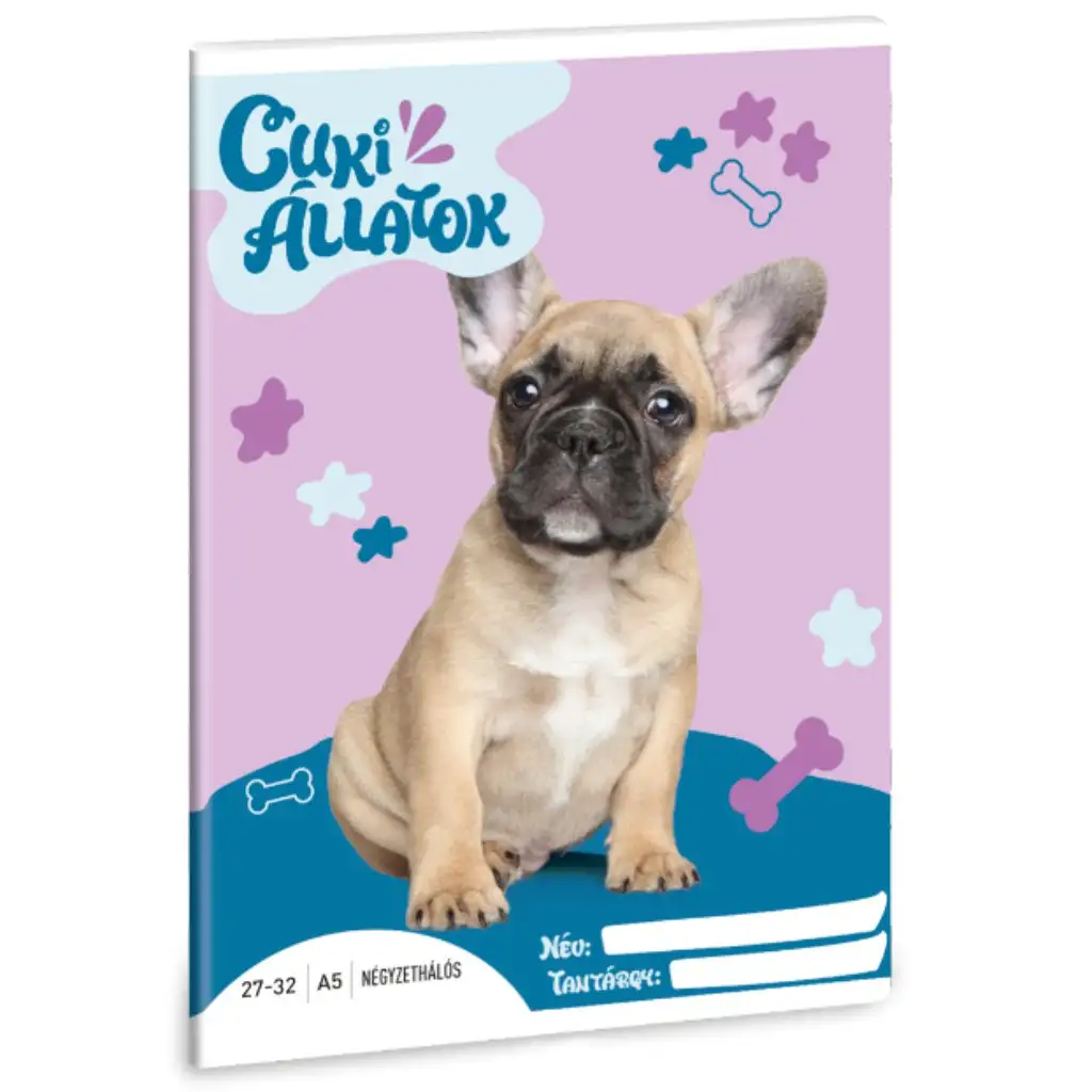 imagen de Ars Una: Animales Lindos - Cuaderno de Cuadros Bulldog Francés A/5 27-32 1