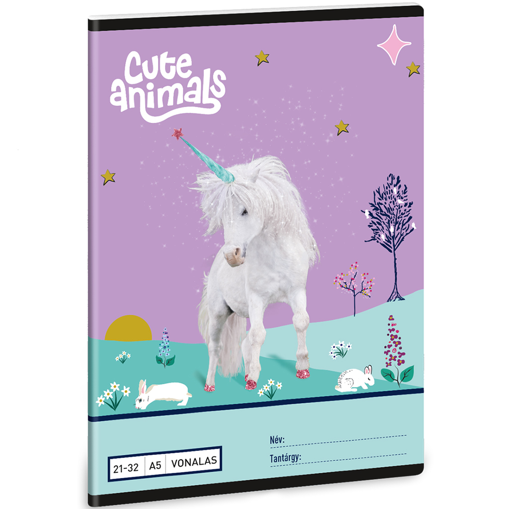 imagen de Ars Una: Animales Lindos - Cuaderno de líneas con diseño de unicornio A/5 21-32 1
