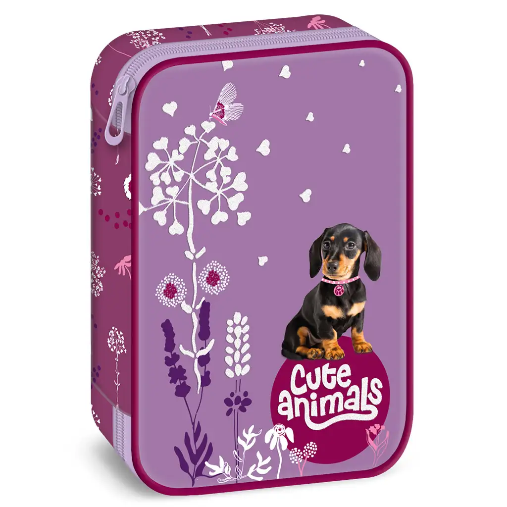 imagen de Ars Una: Animales Lindos - Estuche de lápices de perrito con diseño de dachshund de múltiples niveles 15,5x22,5x4,5cm 1