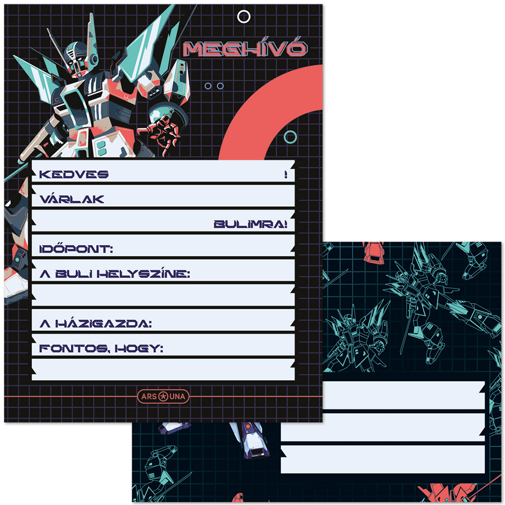 imagen de Ars Una: A.R.M.S. robots set de invitaciones de 10 piezas con sobre 1