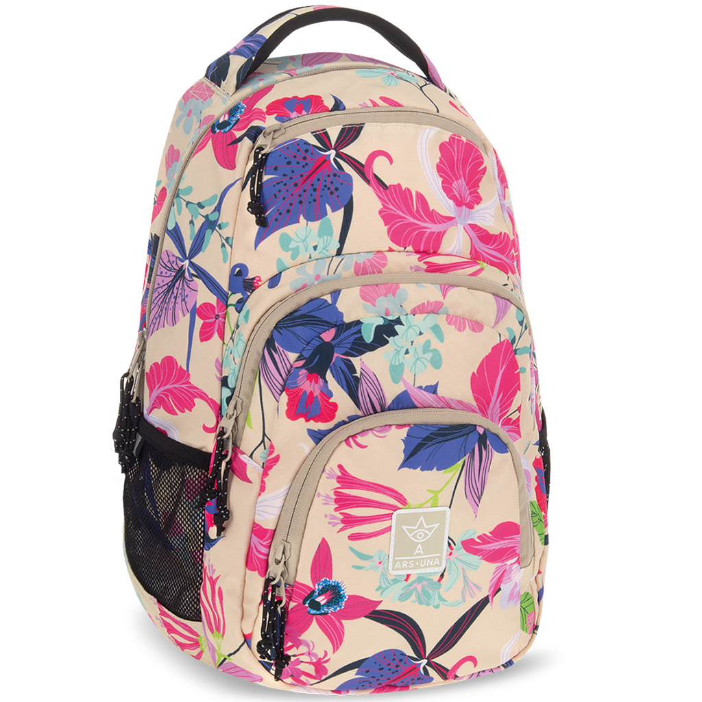 imagen de Ars Una: Beach flowers mochila escolar AU-2, mochila 32x46x22cm 1