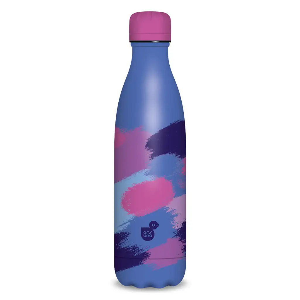 imagen de Ars Una: Botella de acero inoxidable de doble pared azul con manchas 500ml 1