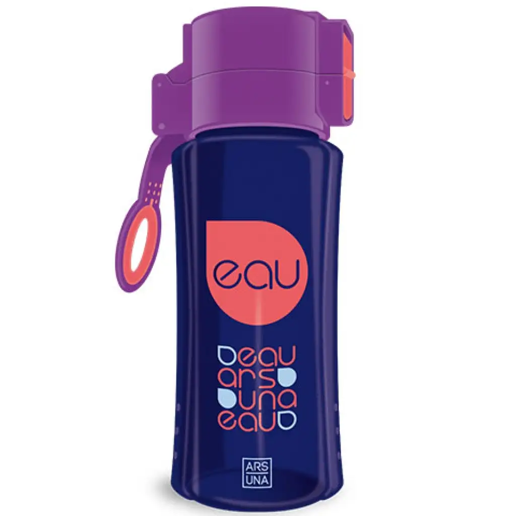 imagen de Ars Una: Botella de agua BPA libre de 450ml en morado y azul 1