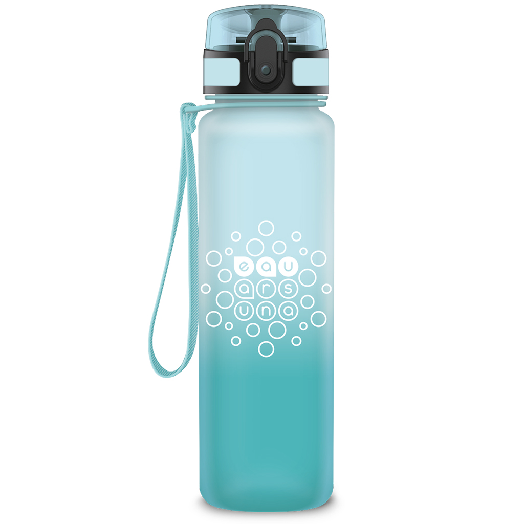 imagen de Ars Una: Botella de agua mate BPA libre en degradado blanco-azul claro de 600 ml 1