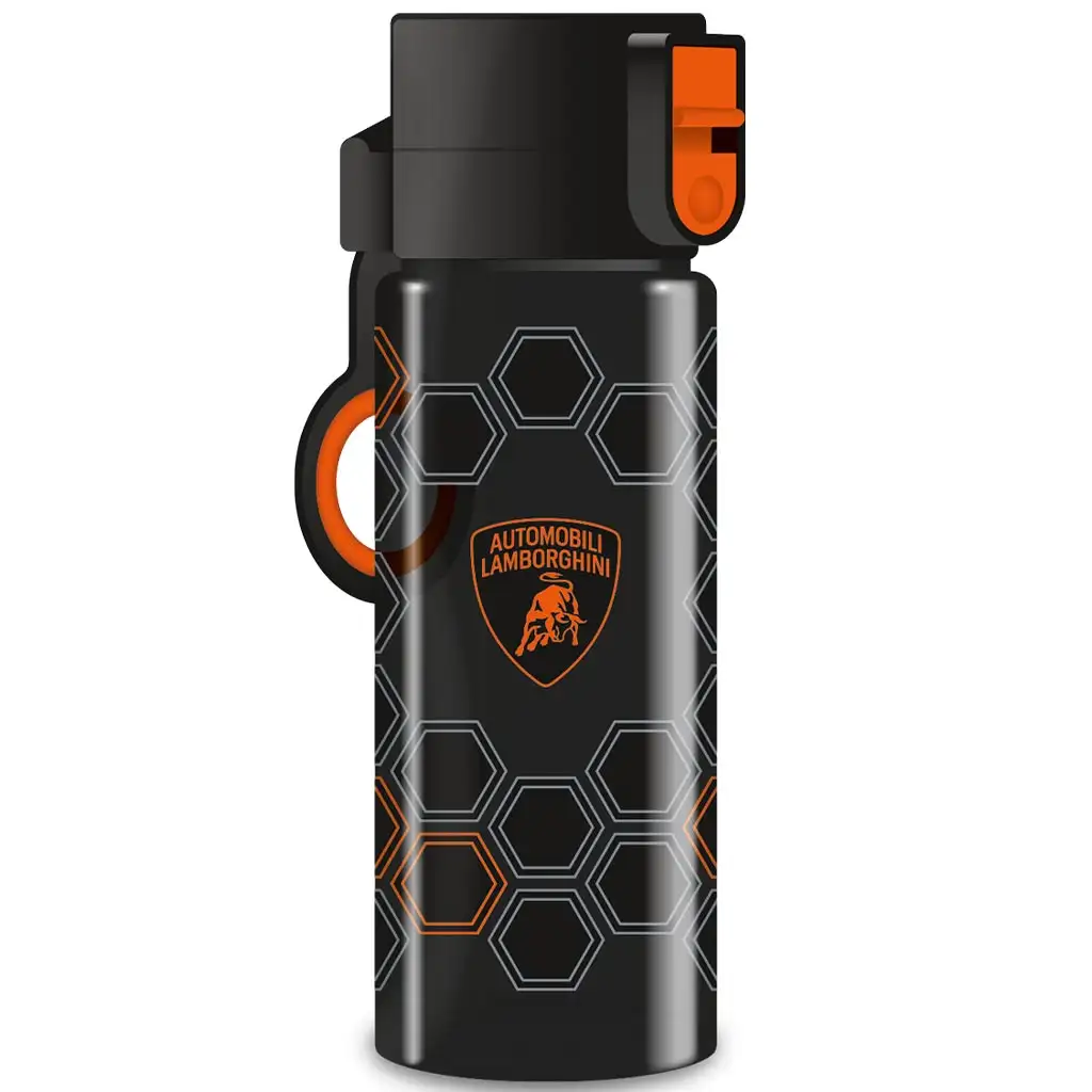 imagen de Ars Una: Botella de agua negra-naranja sin BPA de Lamborghini 475ml 1